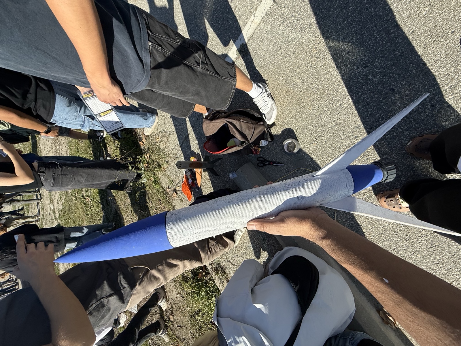 Assembled rocket in flight configuration