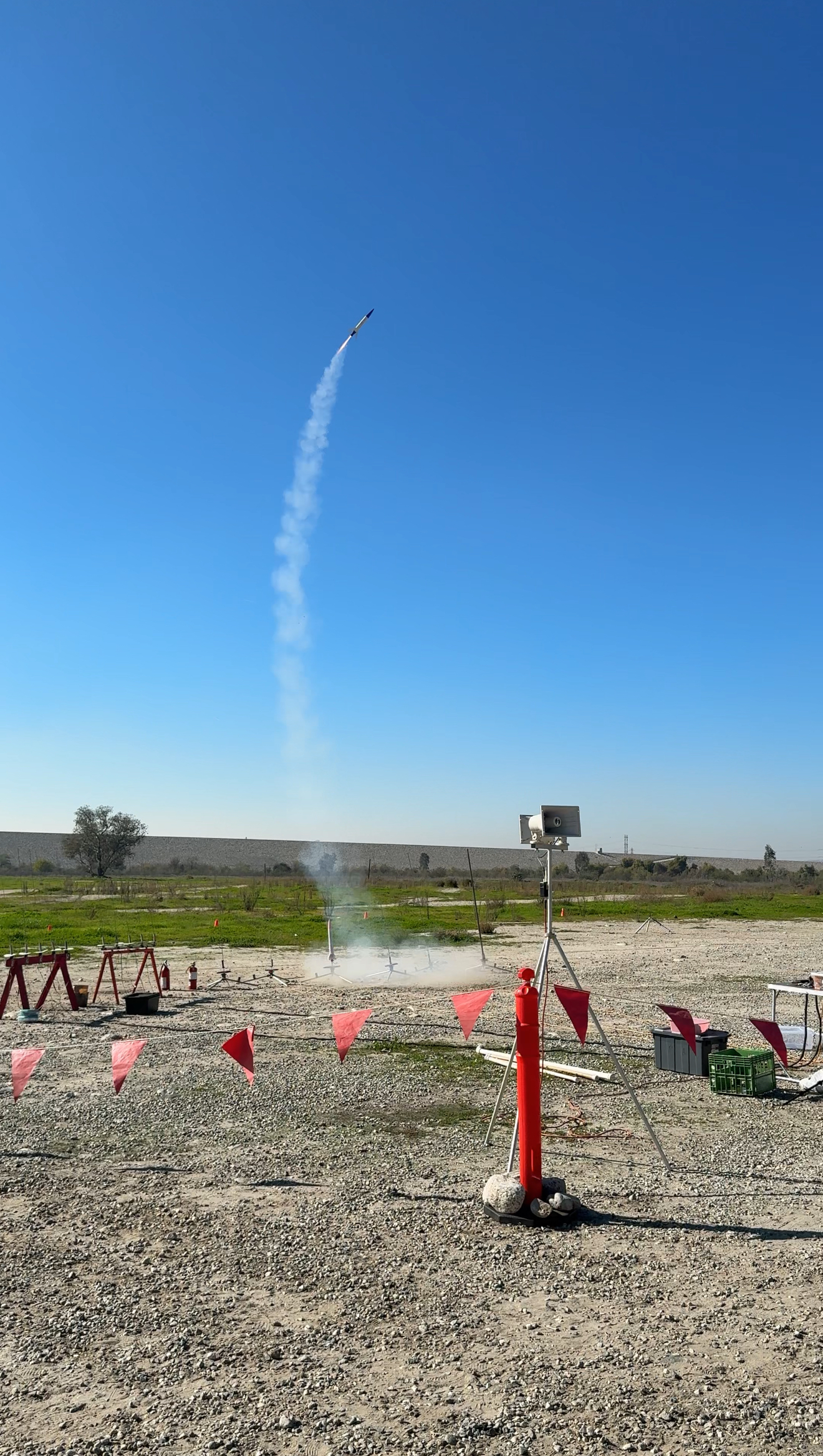 Rocket on the launchpad for flight