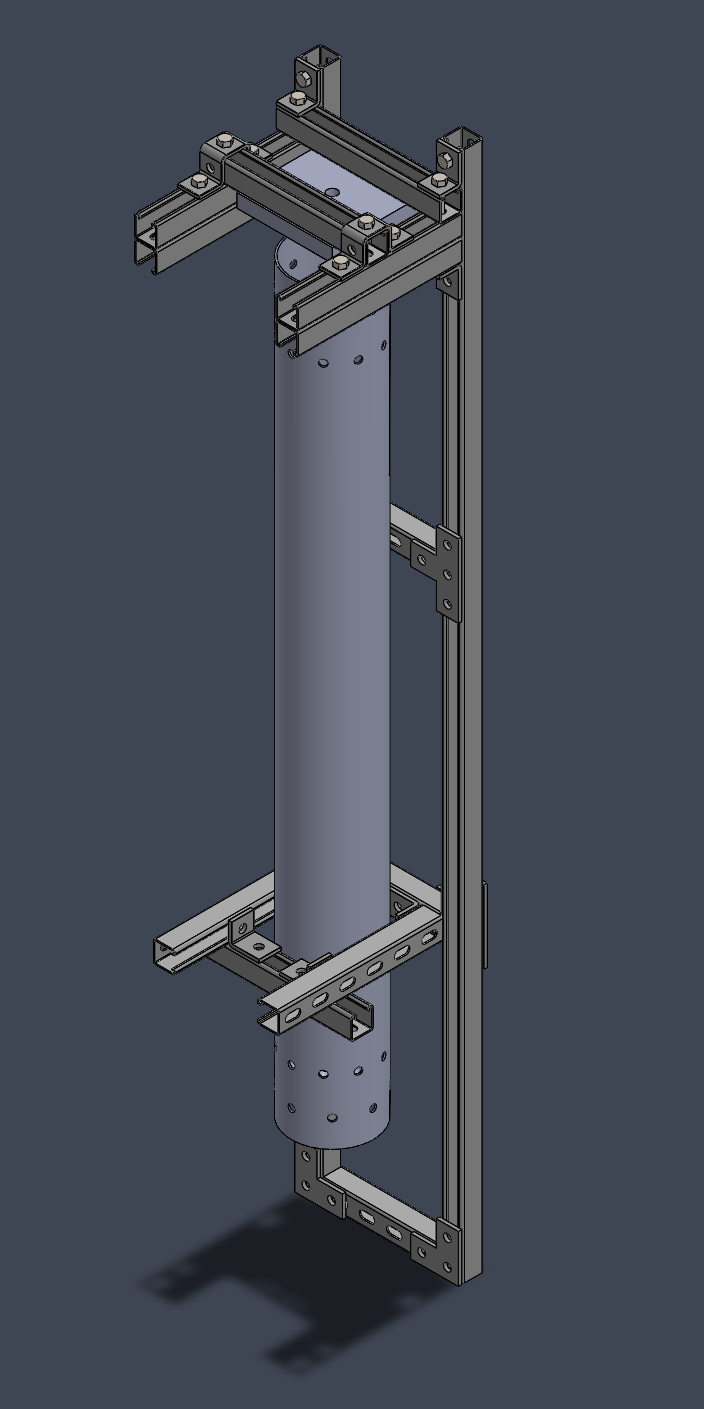 Version one CAD of the vertical tank mount